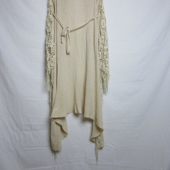i jeans by Buffalo Tan Floral Knit Shawl Cardigan Tunic Festival - Picture 5 of 6